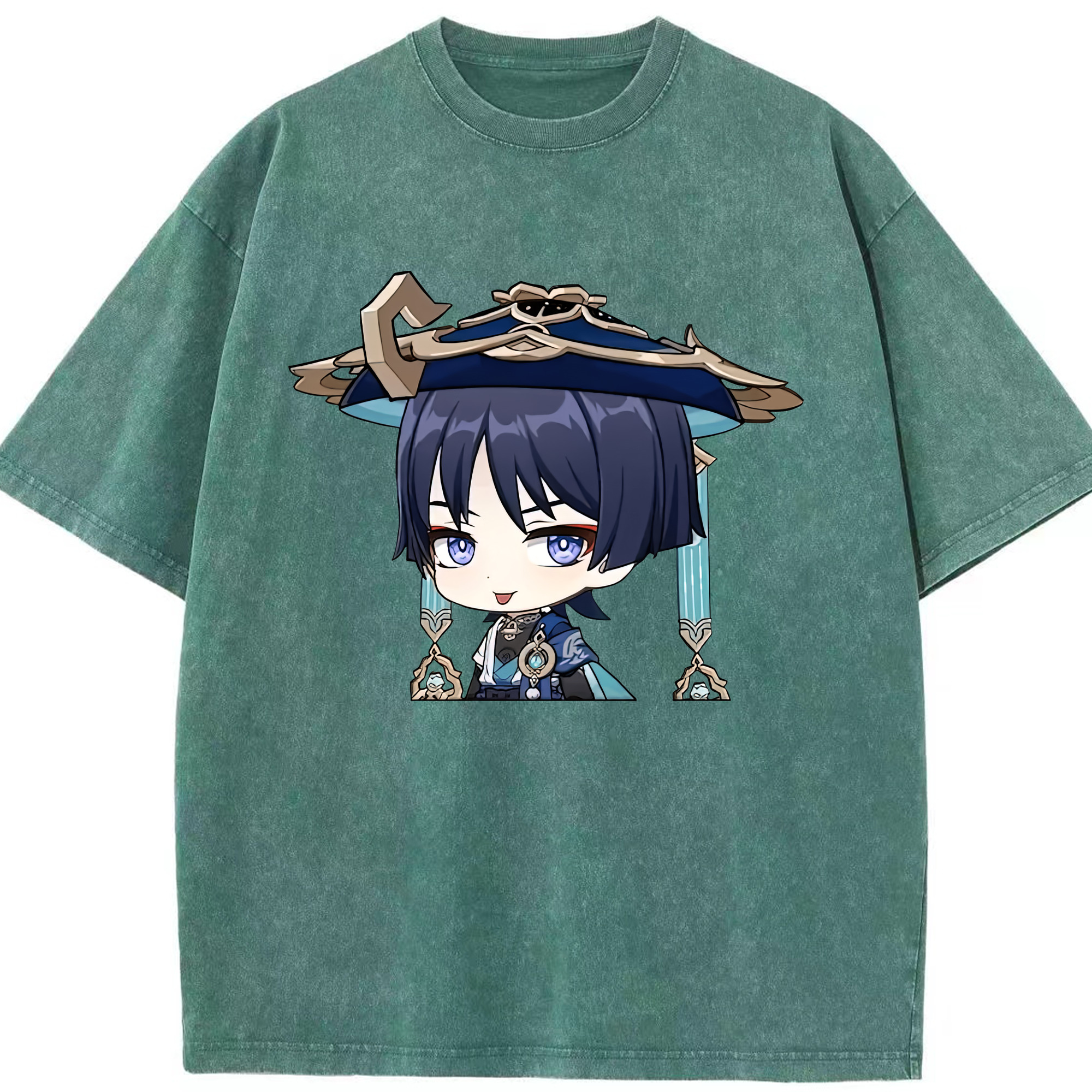 げんし神 さんペい genshin Sanpei 綿100% ヴィンテージ風 半袖Tシャツ（フロントプリント）